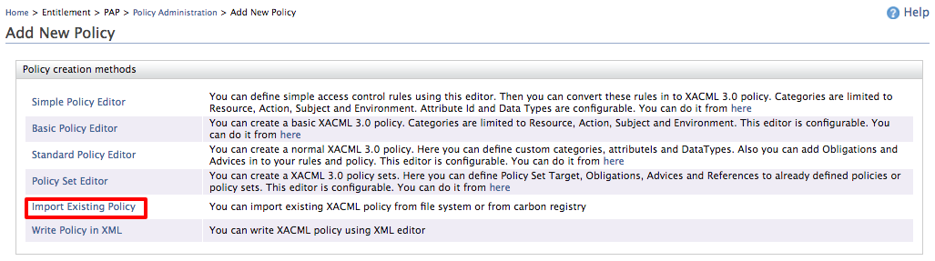 import-existing- policy-xacml